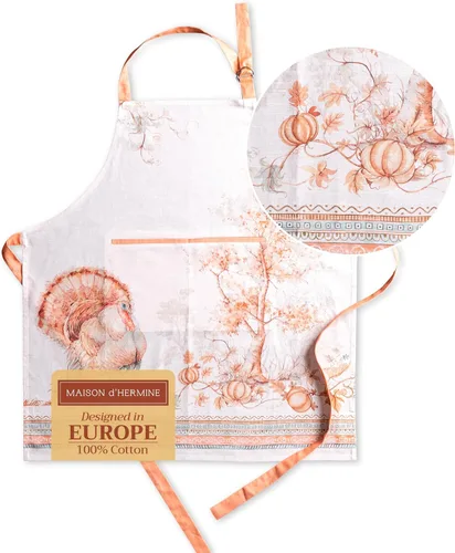 Miniatura 68 de Maison d' Hermine Delantal 100% de algodón para mujeres con bolsillo de cocina delantal de chef para hombres para cocinar primavera verano 001