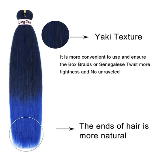 Miniatura 3 de Liang Dian Cabello estirado para hacer trenzas, de 12 pulgadas, 8 paquetes, para sellar en agua caliente, cabello sintético para hacer trenzas