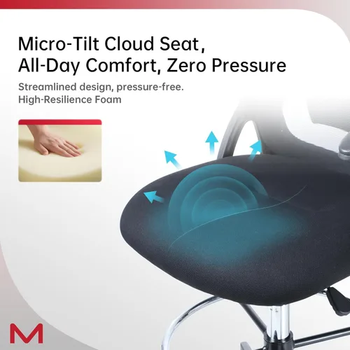 Miniatura 7 de Silla de dibujo, silla de oficina alta con soporte lumbar, silla de oficina alta con reposabrazos abatibles, silla de escritorio de pie con anillo
