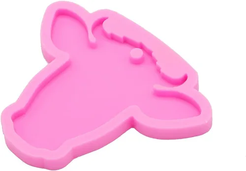 Miniatura 4 de Molde de silicona brillante con forma de cabeza de toro, llavero de cara de vaca, molde de arcilla polimérica, collar hecho a mano, joyería