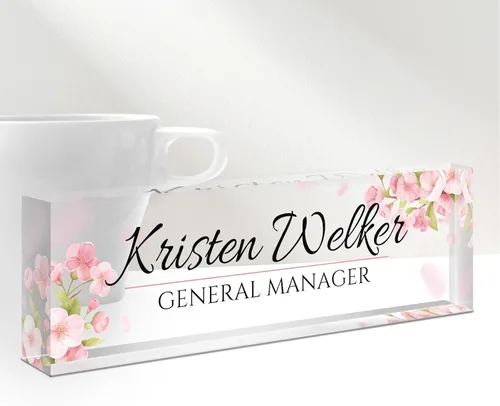Miniatura 14 de Placa de Nombre Personalizada para Escritorio, Placas de Nombre Personalizadas para Escritorios, Placa de Nombre Personalizada de Acrílico