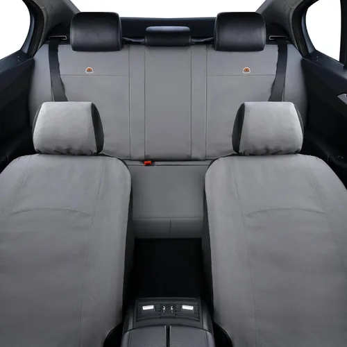 Miniatura 7 de Coverado Fundas de Asiento de Automóvil Delanteras, Fundas de Asiento Universales de Lona para Automóviles, Paquete de 2 Cojines de Asiento de Gris