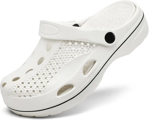 Miniatura 6 de VZQ Zuecos con soporte de arco para mujeres y hombres, pantuflas de jardín, sandalias de playa para exteriores, con plantillas de pies para fascitis