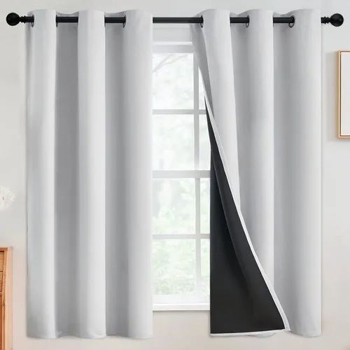 Miniatura 33 de SimpleHome - Cortinas opacas 100% para recámara, cortinas de ventana con ojales beige, con aislamiento térmico, cortinas de oscurecimiento