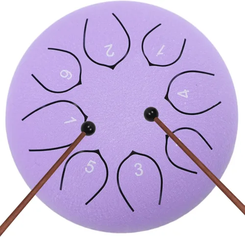 Tambor de Lengua de Acero de 6 Pulgadas, 8 Notas, Instrumento de Percusión, Sonido de Tambor, Regalo para Familia y Amigos con Libro de Música,