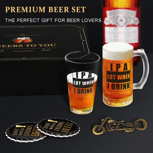 Miniatura 2 de Regalos de cerveza para hombres, cesta de regalo para amantes de la cerveza, caja de regalo para papá, marido, novio, abuelo, aniversario, boda