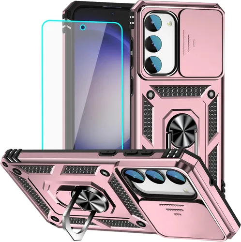 Miniatura 40 de HNHYGETE Funda para Samsung A13 5G, Galaxy A13 5G con protector de pantalla, soporte giratorio de grado militar de 360° (resistente), fundas Negro