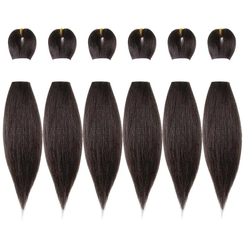 Miniatura 25 de Cabello trenzado preestirado de 10 pulgadas, 4 paquetes, extensiones de cabello corto para trenzas, cabello sintético preestirado #1 (negro azabache)