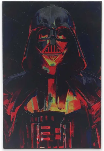 Open Road Brands Disney Star Wars Darth Vader Close-Up - Decoración de pared de madera metálica - Ominous Darth Vader arte de pared para cueva de