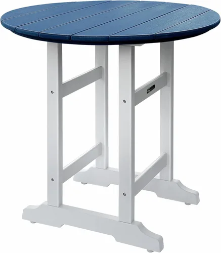 Miniatura 11 de Juego de 5 sillas Adirondack altas de bar para patio, resistentes a la intemperie, HDPE de 35 pulgadas, redondos, taburetes de bar Adirondack, mesa