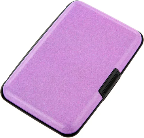 Miniatura 49 de Soporte para tarjetas de crédito, cartera metálica con bloqueo RFID para tarjetas de identificación para mujeres y hombres, funda rígida de aluminio