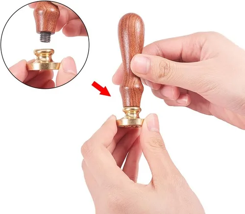 Miniatura 4 de PH PandaHall Sello de cera de árbol de coco, sello de sellado de plantas, sello de cera retro vintage para adornos de boda, adornos de sobres