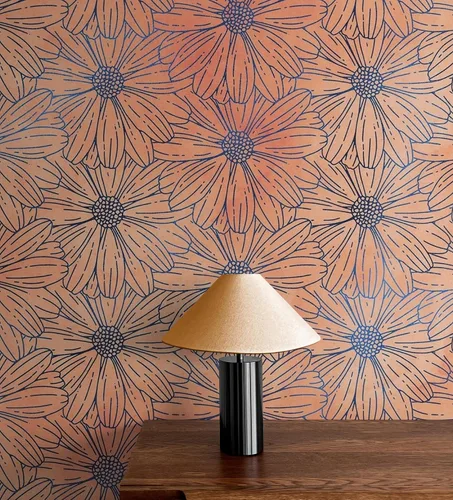Papel pintado de flores - Papel pintado botánico - Patrón de naturaleza de flores silvestres - Mural de pared floral para despegar y pegar. Mural de