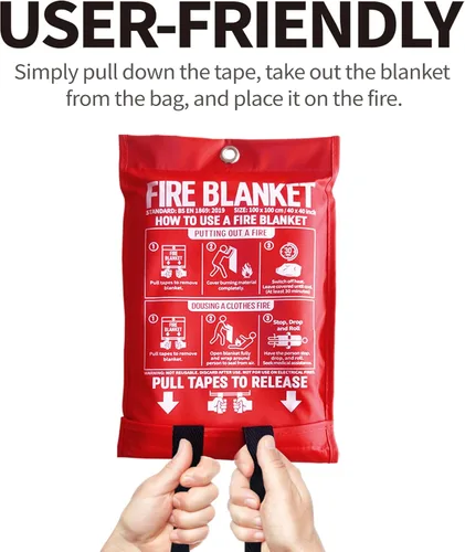 Miniatura 4 de Manta de fuego para cocina y hogar, 40 x 40 pulgadas, manta de fuego de emergencia de fibra de vidrio, paquete de 4