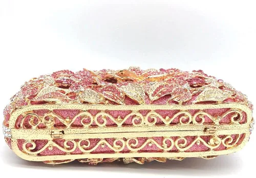 Miniatura 4 de DEBIMY Elegante bolsa de mano de noche con flores para bodas, fiestas, bolsas de noche con diamantes de imitación para mujeres, cócteles, fiestas