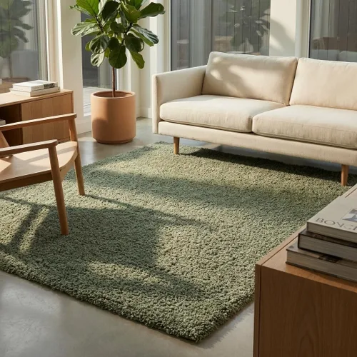 Miniatura 91 de Unique Loom Davos Shag Collection - Alfombra de área, color liso (4 pies 1 pulgada x 6 pies 1 pulgada, rectangular, color pimienta)