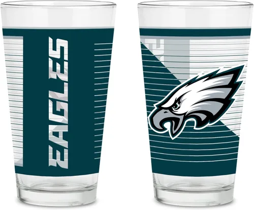 Miniatura 11 de Rico Industries NFL Football Main - Juego de 2 vasos clásicos de 16 onzas con logotipo impreso digitalmente, apto para lavavajillas NFL Football
