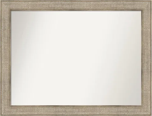 Miniatura 132 de Amanti Art Espejo de baño plateado para sobre fregadero, 26 x 26 pulgadas, espejo cuadrado de níquel pulido, marco de madera tradicional mediano, se