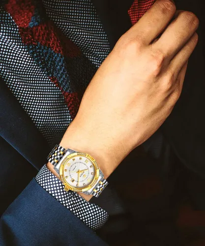 Miniatura 2 de BINLUN Reloj mecánico automático de oro para hombre, correa de cuerda automática respetuosa con la piel, chapado en oro de 18 quilates, relojes