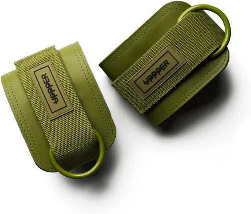 Miniatura 11 de UPPPER Correas de tobillo para máquinas de cable (par) – Accesorio de puño de cable acolchado ajustable para gimnasio, doble anillo en D, calidad