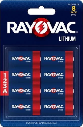 Miniatura 8 de Rayovac Baterías de 123 A (paquete de 8), baterías de litio 123A, ideales para cámaras
