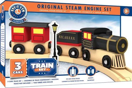 Miniatura 9 de MasterPieces Lionel Santa Fe Cargo - Juego de tren de madera de 3 piezas, con licencia oficial para niños y niños