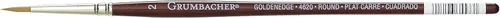 Grumbacher Goldenedge Golden Toray - Pincel de acuarela redondo, cerdas sintéticas, tamaño 2 (4620.2)