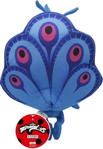 Miniatura 2 de Miraculous Ladybug - Kwami Mon Ami Duusu, juguetes de peluche de pavo real de 9 pulgadas para niños, juguete de peluche súper suave con ojos