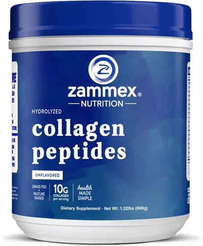 Miniatura 9 de Zammex Péptidos de colágeno en polvo de alta calidad, péptido de colágeno hidrolizado para mujeres y hombres, soporte para cabello, piel, uñas