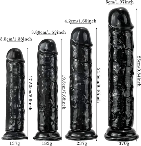 Miniatura 2 de Consoladro realista negro, consolador pequeño de 7 pulgadas con copa de succión fuerte para juego con manos libres, juguete sexual para adultos