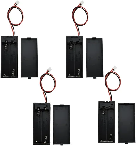 HAHIYO 2 soportes de batería AAA con conector JST, suministro portátil, intercambio rápido, tapas de forma segura, conveniente interruptor de