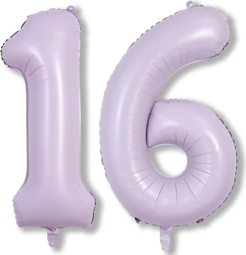 Miniatura 54 de Globos morado pastel de número 12, 40 pulgadas, globos gigantes de aluminio, de mylar, número 1 y 2, para niñas de 12 años, globos lilas