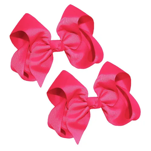 Miniatura 50 de WEBB DIRECT2U Juego de dos lazos para el pelo de grogrén sólido de 4 pulgadas, pinzas de cocodrilo, color verde manzana