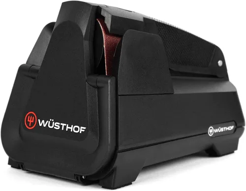 Wusthof - Afilador de cuchillos eléctrico, afilador de borde fácil para cuchillos de cocina, color negro