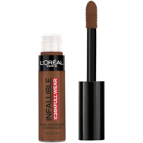 Miniatura 21 de L'Oreal Paris Makeup Infalible Full Wear Corrector mate impermeable, cobertura completa, tono de piel medio (Honey), 0.33 fl oz 415 MIEL