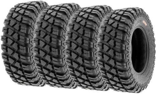 Juego de 4 neumáticos SunF A047 XC MX Hardpack para UTV SxS, todo terreno, doble deportivo, 28x10-14, 6 PR, sin cámara, todo terreno todo terreno