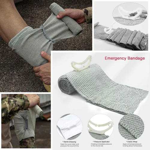Miniatura 4 de Kit de Trauma Ifak, 74 Piezas de Suministros Tácticos de Primeros Auxilios Mejorados, Bolsa Molle Ifak Rip Away Suministros de Repuesto para Negro