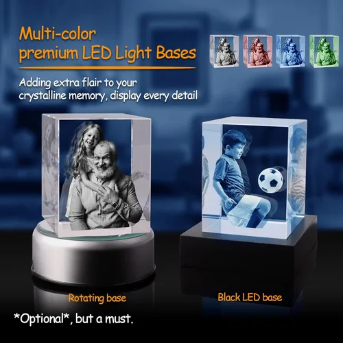 Miniatura 3 de Foto de Cristal 3D, Regalo Personalizado de Navidad, Regalos de Imagen Personalizada con Tu Propia Foto para Navidad, Día del Padre, Cumpleaños