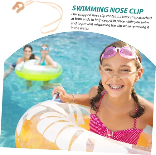 Miniatura 4 de Toddmomy Clip de nariz para natación, tapones para la nariz, clips de nariz con cuerda elástica para hombres y mujeres, almohadillas elásticas