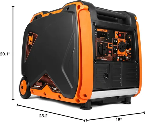 Miniatura 9 de WEN DF450i - Generador inversor portátil súper silencioso de 4500 vatios de combustible dual listo para autocaravanas con apagado de combustible