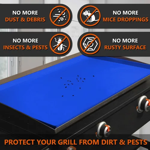 Miniatura 3 de 28" Alfombrilla de silicona para parrilla Blackstone de 28 pulgadas, cubierta de parrilla de silicona resistente de grado alimenticio, proteja su