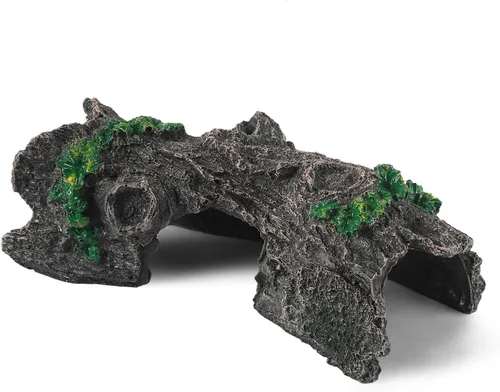 Miniatura 9 de IBWell Decoraciones de Madera para Acuario de Peces, Troncos Falsos de Resina Decoración de Terrario, Escondite de Reptiles Refugio de Acuario