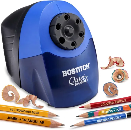 Miniatura 11 de Bostitch Office QuietSharp - Sacapuntas eléctrico, resistente para uso en aula u oficina, selector de tamaño con 6 tamaños diferentes, color negro