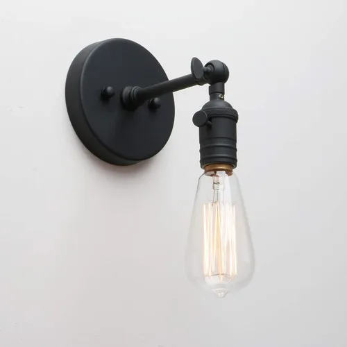 Miniatura 6 de Permo Vintage lámpara estilo candelabro de metal industrial para montar en pared, 60.00watts Cromo (Poste Elegante)