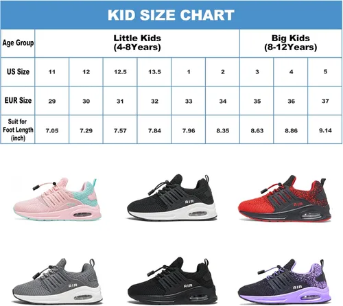Miniatura 3 de Ugmikdo Zapatos para niños y niñas, tenis para correr, zapatos de aire, transpirables, ligeros, a la moda, para deportes, atletismo, gimnasio