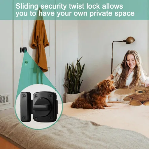 Miniatura 2 de Cerraduras de bloqueo de baño cerradura,Cerraduras de seguridad para puertas antipalanca desde el interior,Interruptor de 180 grados Cerradura