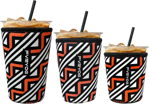 Miniatura 61 de Fundas de neopreno reutilizables aisladas para café helado, fundas para tazas de café helado, fundas para bebidas heladas y calientes