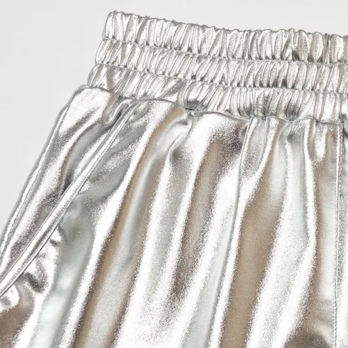 Miniatura 2 de Mirawise Pantalones cortos metálicos brillantes para niñas, trajes de baile brillantes, Metálico