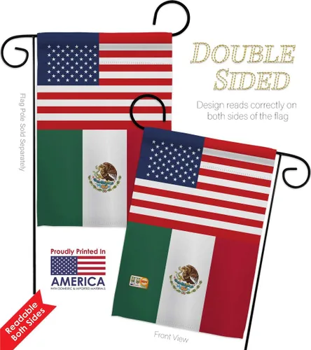 Miniatura 5 de Juego de banderas de la amistad de Estados Unidos de Nacionalidad México US Amistad Garden House Set de bandera regional internacional del mundo