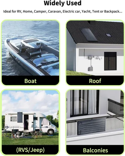 Miniatura 4 de Greenmagic Panel solar flexible de 200 W, 20 V, ultra delgado, ultra ligero, cargador fuera de la red para casas rodantes marinas cabina, furgoneta